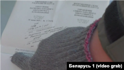 Кадр сюжэту на тэлевізіі пра затрыманьне польскага грамадзяніна