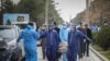 The body of Fatemeh Rahbar being taken away for burial. She was a newly elected member of parliament who died of coronavirus on March 7, 2020