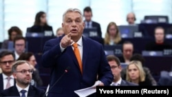 Orbán Viktor az EP plenáris ülésén Strasbourgban 2024. október 9-én