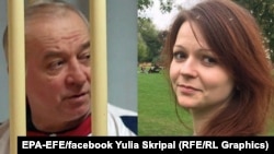 A combo photo of Sergei Skripal (left) and his daughter Yulia 