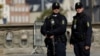 Police officers stand in front of Christiansborg Palace ahead of an informal meeting of EU leaders in Copenhage, on September 30.
