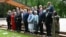 Members of the G7 -- including US President Donald Trump (center) -- pose for a photo during a summit held in Evian Evian-les-Bains, France, on June 16.