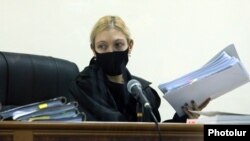 Armenia - Judge Anna Danibekian presides over former President Robert Kocharian's trial, Yerevan, March 30, 2021.