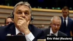 Hungarian Prime Minister Viktor Orban in the European Parliament. (file photo)