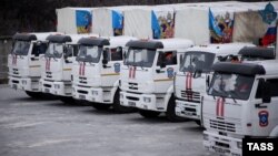 Ռուսաստանից Ուկրաինայի արևելք մարդասիրական օգնություն տեղափոխող ավտոշարասյուն, փետրվար, 2015թ․