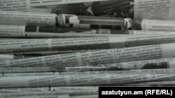 Armenia -- Newspapers for press review illustration, Yerevan, 12Jul2016