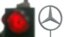 Germany -- A traffic light as it signalizes red in front of the Mercedes star logo at the car constructer's plant in Sindelfingen, 28Sep2005