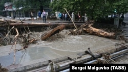 Річка Водоспадна в Ялта після злив