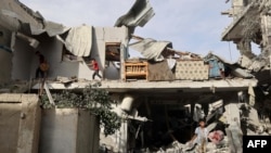 Urmările unui atac aerian israelian asupra orașului Rafah. 25 aprilie 2024.