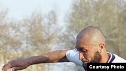 Parviz Tursunov, a Tajik football player who has allegedly been banned because of his beard.