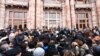 Armenia - Small business owners demonstrate outside the main government building in Yerevan, 30Jan2015.