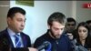 Armenia - Student activist David Petrosian (center) and Deputy Parliament Speaker Eduard Sharmazanov talk to reporters after their meeting, 15Nov, 2017