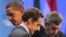 Președintele SUA, Barack Obama, președintele francez Nicolas Sarkozy și premierul britanic Gordon Brown la summitul G20 din Pittsburgh, Pennsylvania, 25 septembrie 2009.
