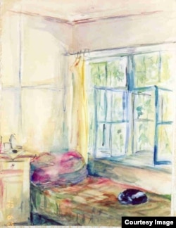 Комната в Ташкенте в эвакуации. Рис. Татьяны Луговской.