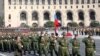 Armenia - Russian soldiers march in an Armenian military parade in Yerevan, 21Sep2011.