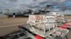 A shipment containing medical aid from the United States, including 50 ventilators, is unloaded from a U.S. Air Force C-17 transport plane at Vnukovo International Airport in Moscow on May 21.