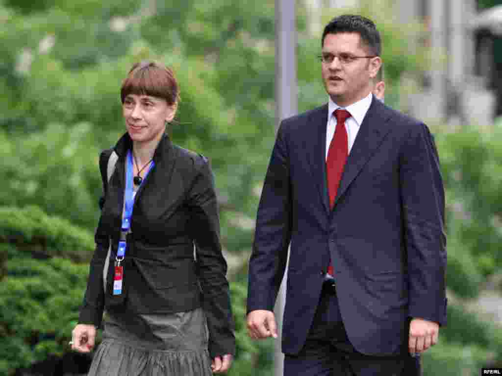 Ministar spoljnih poslova Srbije Vuk Jeremić i Milica Delević, direktorka vladine Kancelarije za evropske integracije Foto: Midhat Poturović