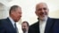 Russian Foreign Minister Sergey Lavrov, left, and his Iranian counterpart Mohammad Javad Zarif prior to their meeting in Moscow, Russia, Monday, May 14, 2018.