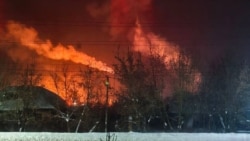 Пожар на территории Редкинского химического завода после удара украинских дронов в ночь на 7 февраля