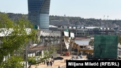 Gradilište na reci Savi u Beogradu gde je pao kran, 7. april 2026.