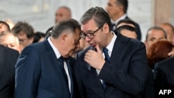 Milorad Dodik, lider SNSD-a,  vodeće partije u Republici Srpskoj i Aleksandar Vučić, predsjednik Srbije (ilustracija).
