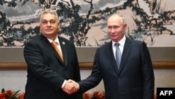 Viktor Orban și Vladimir Putin, la Beijing, 17 octombrie 2023