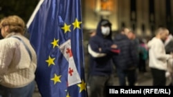 Georgian pro-Europe protesters returned to the streets of Tbilisi on October 5.