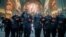 Russian soldiers attend a service in the Cathedral of Christ's Resurrection in Patriot Park, outside Moscow.