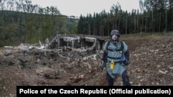 Mesto eksplozije skladišta municije u českom selu Vrbetice 2014. godine