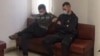 Belarus - SWAT soldiers Raman Haurylau (left) and Arsen Halitsyn during a court trial, Brest, 16feb2021 