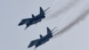 Armenia - Russian MiG-29 fighter jets fly over the Erebuni airbase, Yerevan, 12Feb2016.