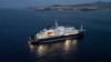 A general view of the cruise ship MV Hondius, while stationary off the port of Praia, the capital of Cape Verde, on May 6, 2026.