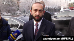 Ազգային ժողովի նախագահ Արարատ Միրզոյանը զրուցում է լրագրողների հետ, Երևան, 13-ը հունվարի, 2020թ.