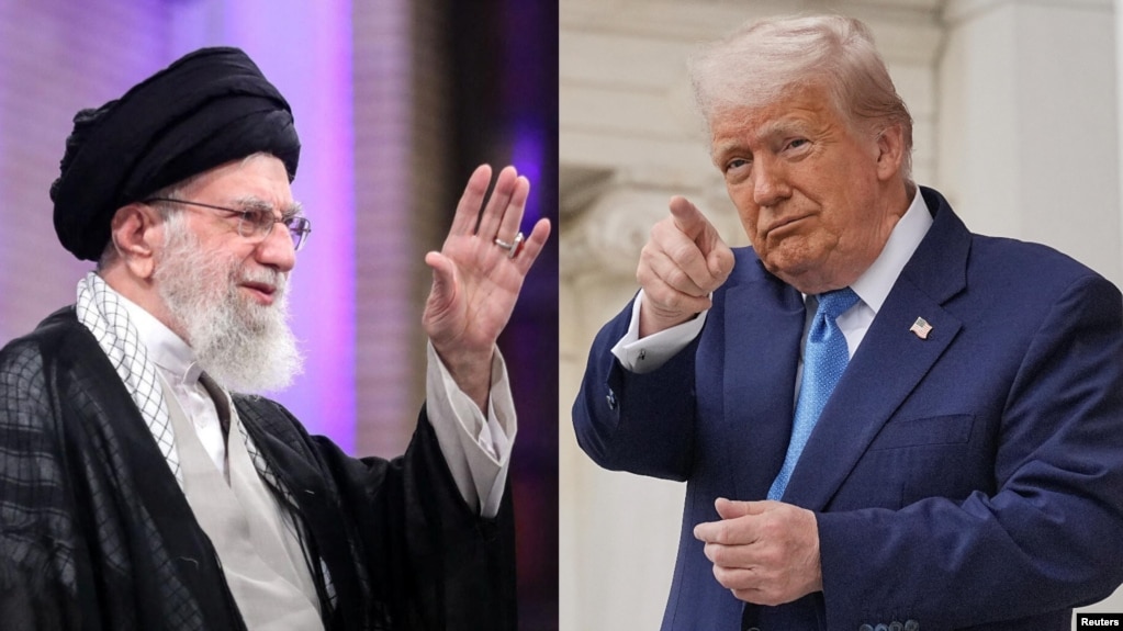 دونالد ترامپ (راست) و علی خامنه‌ای