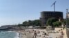 The unfinished Aura Apart housing complex overlooks a beach on the southern outskirts of Odesa.