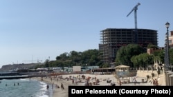 The unfinished Aura Apart housing complex overlooks a beach on the southern outskirts of Odesa.