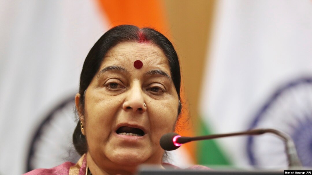 FILE: Indian Foreign Minister Sushma Swaraj