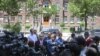 Armenia - Leaders of the opposition Yelk alliance hold a news conference outside the Central Election Commission in Yerevan, 12May2017.