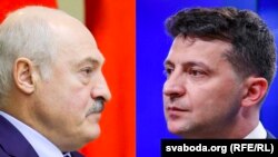 Президент Білорусі Олександр Лукашенко (л) і президент України Володимир Зеленський (комбіноване фото) 