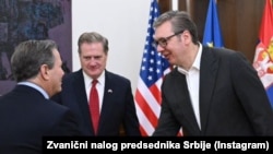 Претседателот на Србија, Александар Вучиќ, се сретна со конгресмените Мајкл Тарнер и Доналд Норкрос, Белград, 23. ноември 2025 година.