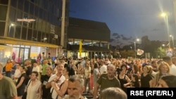 Protestna šetnja u Užicu, u zapadnoj Srbiji, zbog privaranja građana u tom gradu, 7.7.2025.