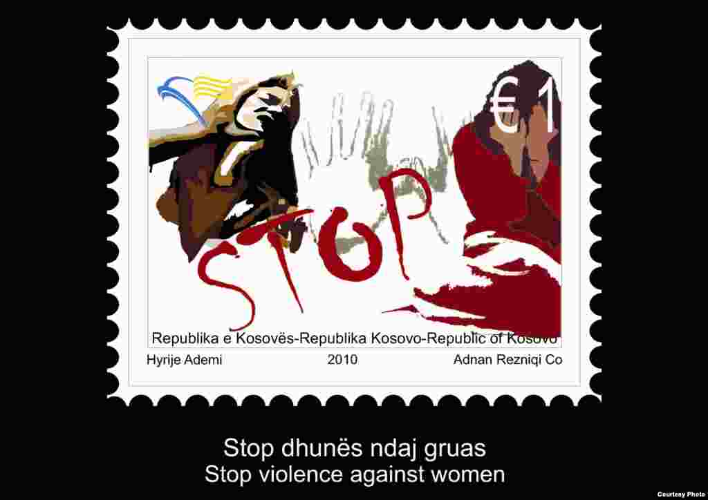 Kosovë - pulla postare me thirrjen “Stop dhunës ndaj gruas"...