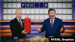 Коллаж: Владимир Путин и Си Цзиньпин