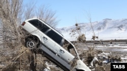 The aftermath of the flood in the village of Kyzyl-Agash