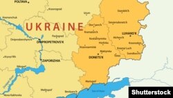 Донецкая и Луганская области на карте Украины.