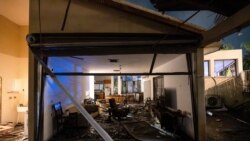 Aftermath of a projectile barrage from Iran-backed Hezbollah in Lebanon, in central Israel