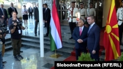 Viktor Orban dhe Hristijan Mickoski para takimit bilateral në Ohër, 27 shtator 2024.