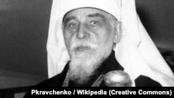 Патріарх Йосип Сліпий. Фото зроблене під час візиту на виставку Спілки українських образотворчих митців Австралії в Лідкомбі, 18 жовтня 1968 року