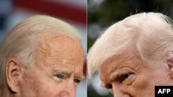 Fostul vice-președinte democrat Joe Biden și președintele republican Donald Trump.