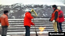 Минскидеги тазалык кызматынан жумушчулары